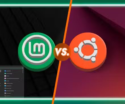 Logo Linux Mint à côté du logo Ubuntu.