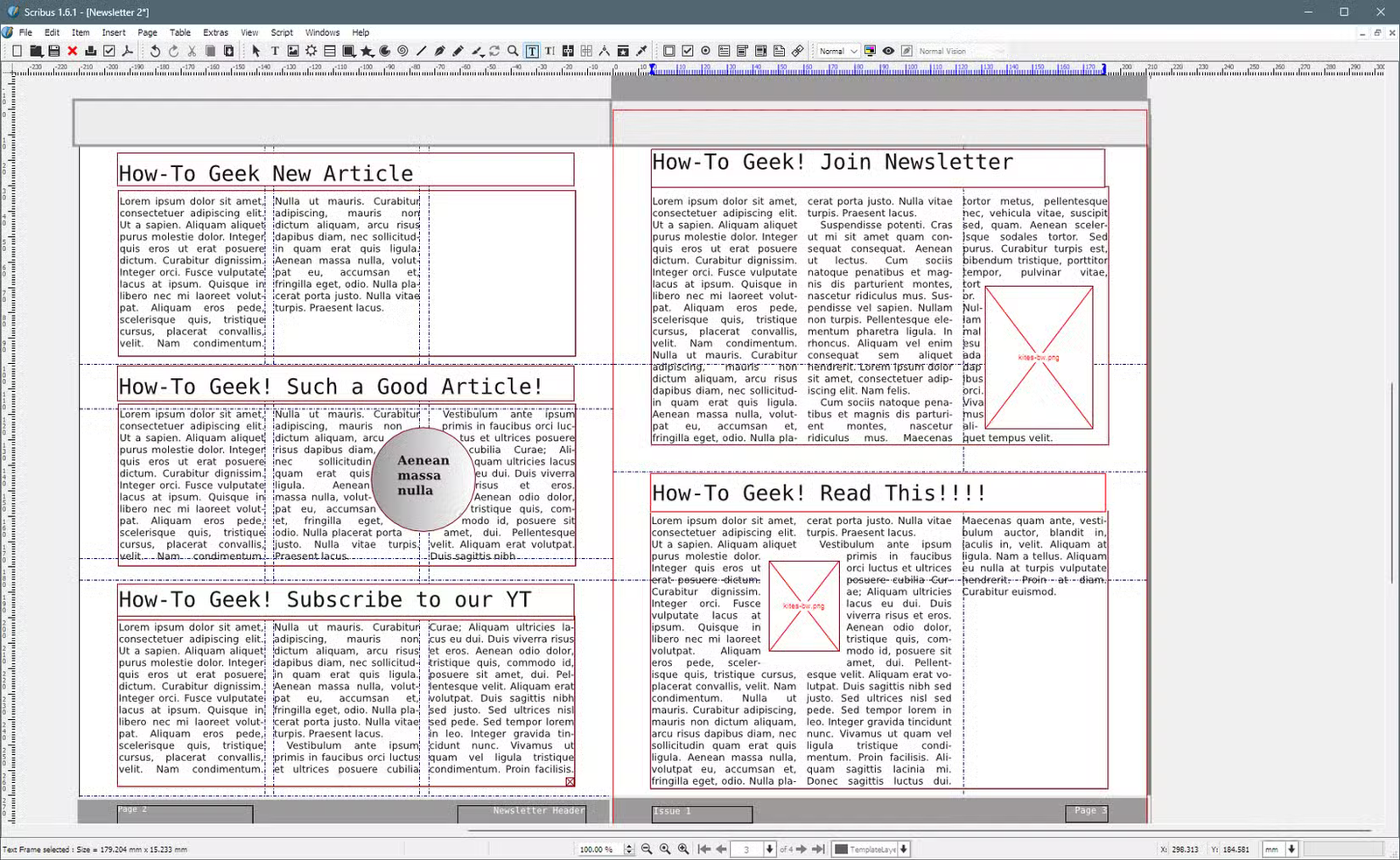3 Flux de travail de la newsletter Scribus