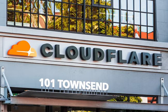 Façade du bureau de Cloudflare.