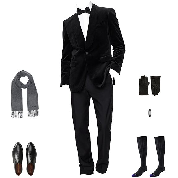 NYE 2025 Cravate noire velours noir