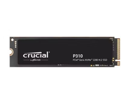 Le SSD Crucial P310 sur fond blanc.