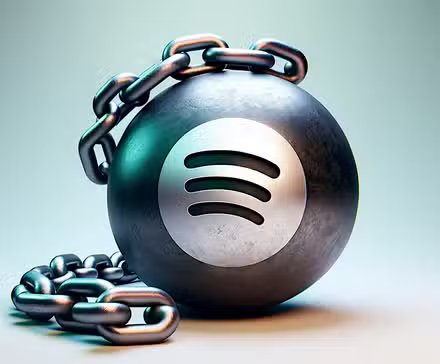 Logo Spotify sur boule et chaîne.