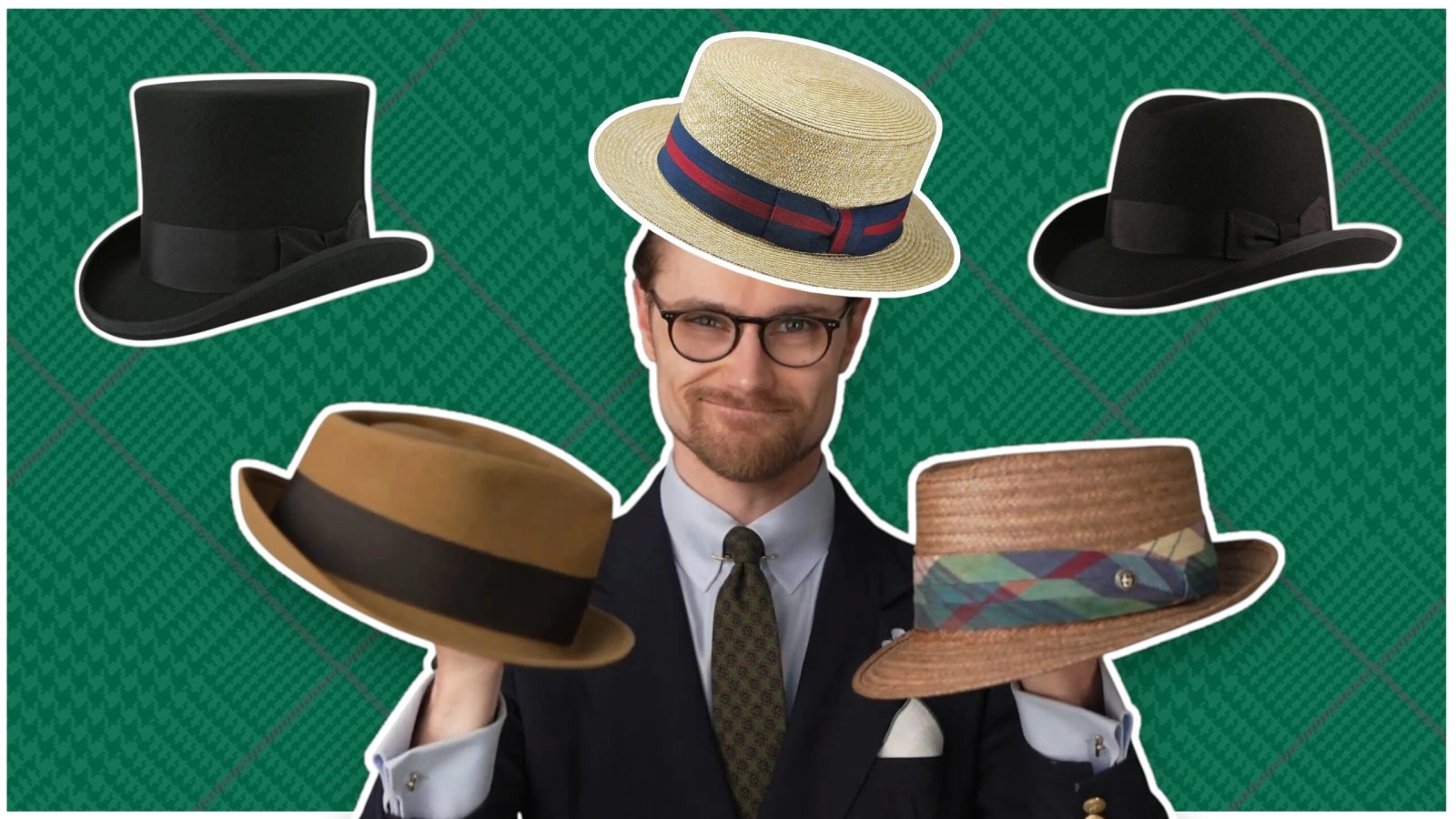 Preston pose avec de nombreux types de chapeaux