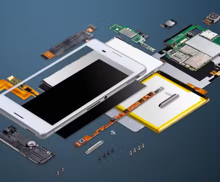 Composants internes du téléphone.