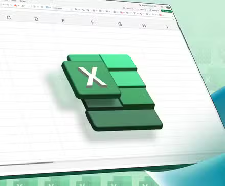 Logo Excel devant une feuille de calcul vide.