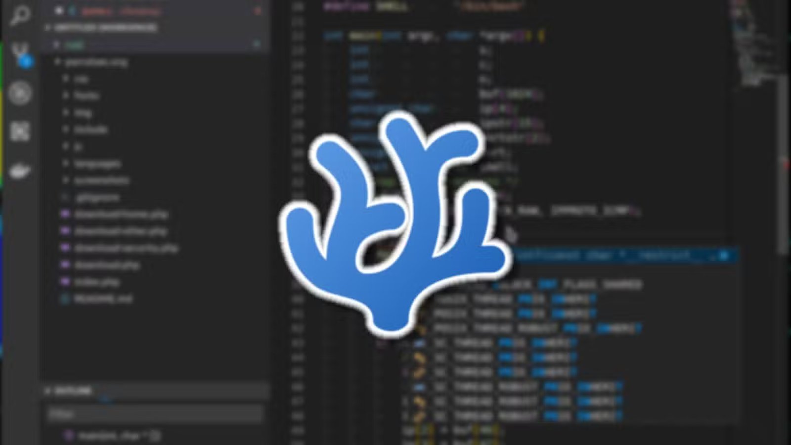 Logo VSCodium devant son IDE