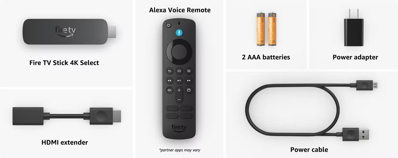 Contenu du package Amazon Fire TV Stick.