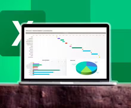 Tableau de bord du projet Excel sur un ordinateur portable.