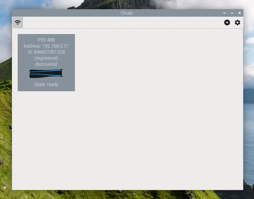Chiaki fonctionnant sur le système d'exploitation Raspberry Pi.