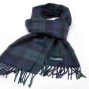 Écharpe en Cachemire Tartan Black Watch - Vert Bleu Militaire
