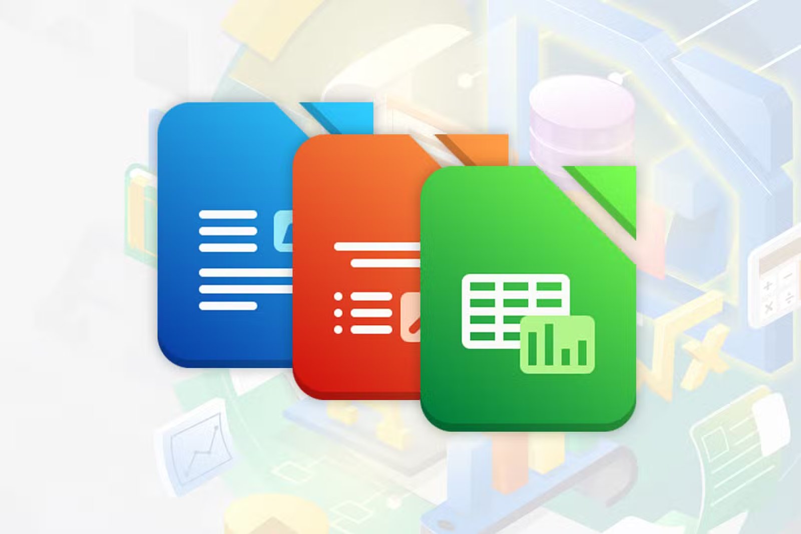 Icônes LibreOffice pour Writer, Calc et Impress