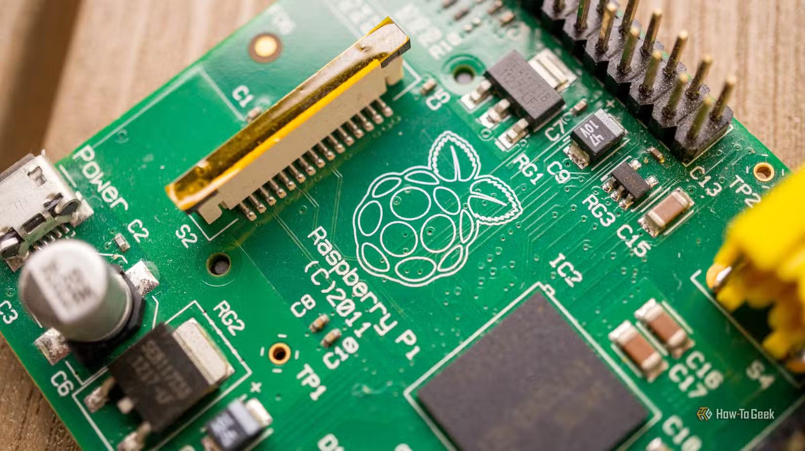 Gros plan d'un Raspberry Pi SBC.
