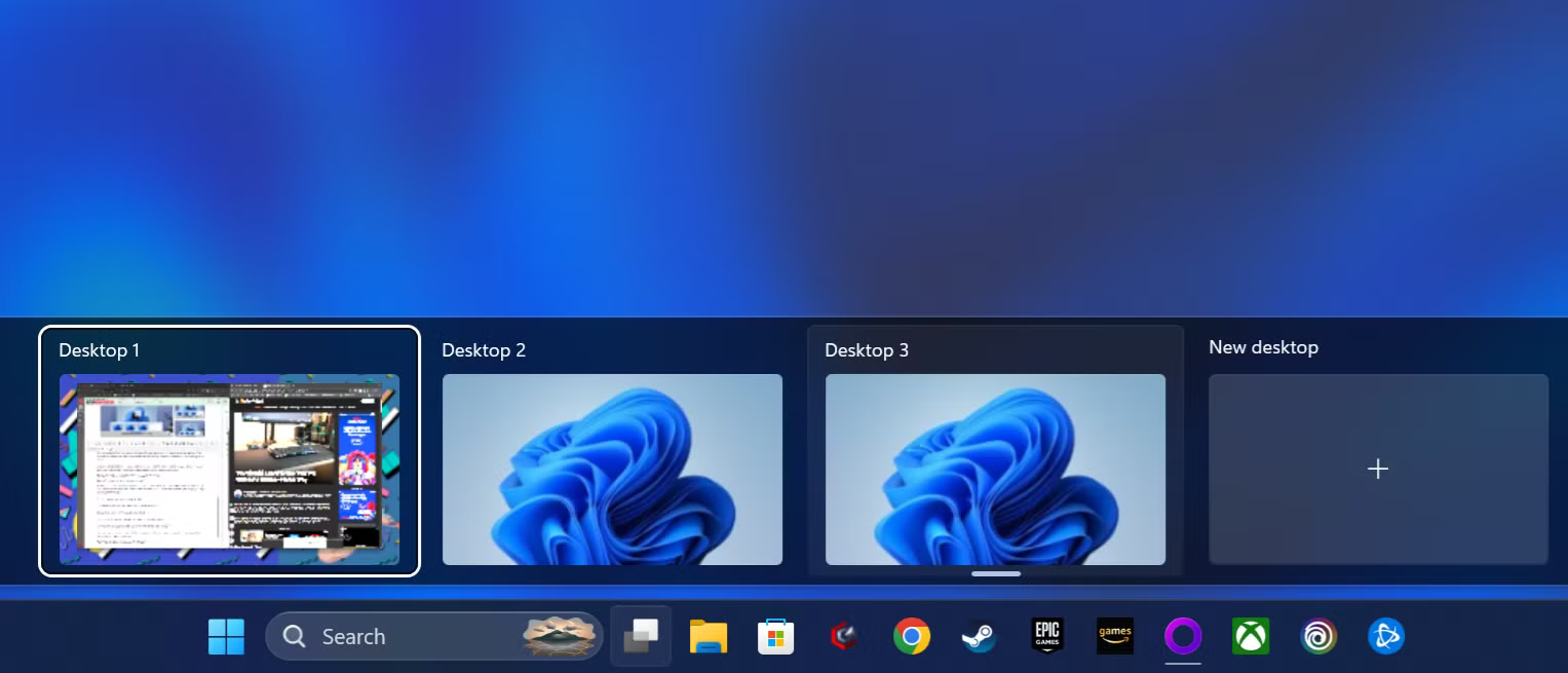 Windows 11 crée un nouveau bureau virtuel.