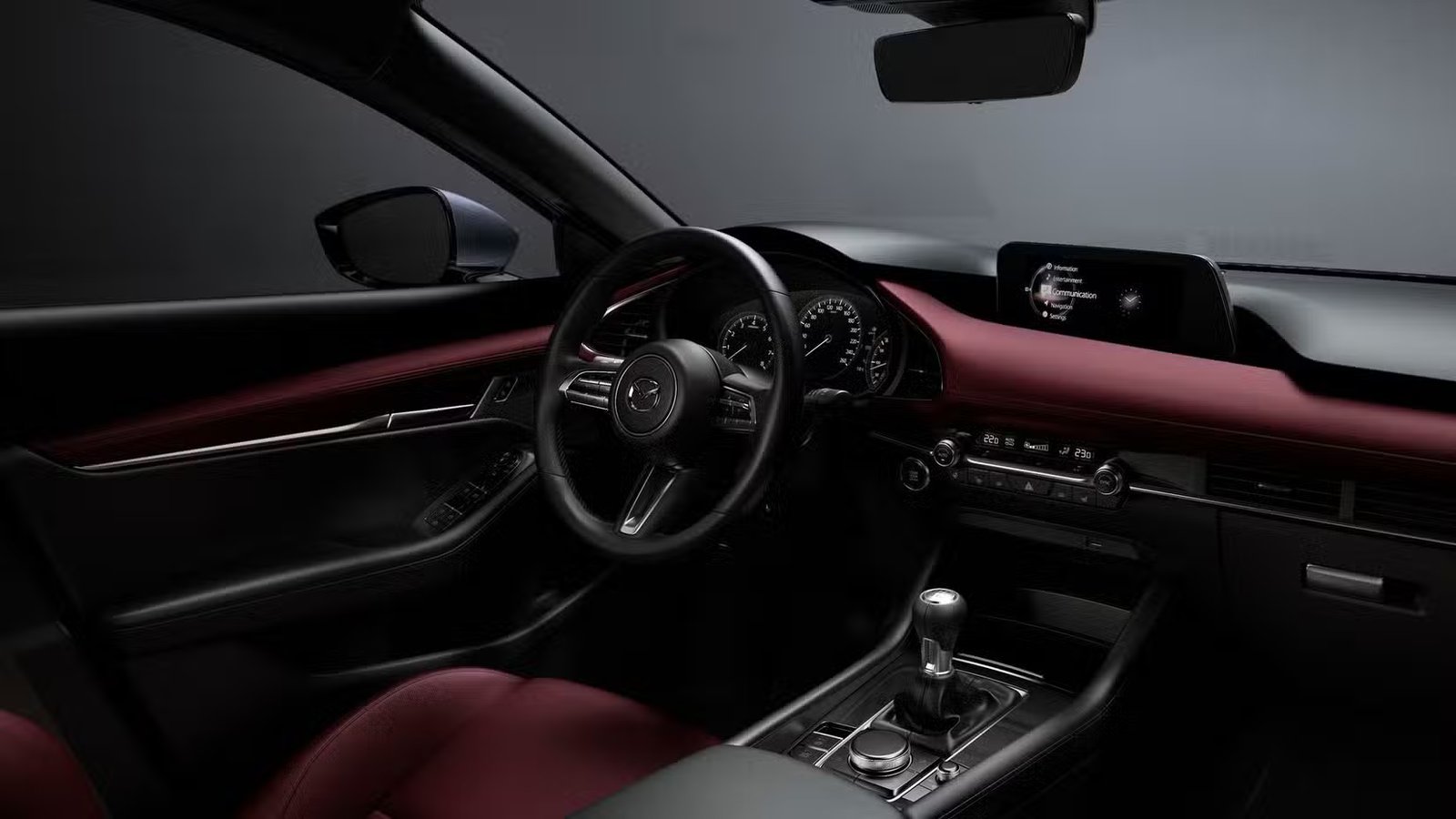 Plan intérieur des sièges avant d'une Mazda 3 2025 