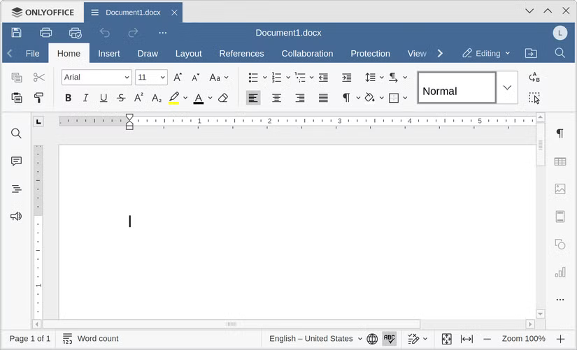 L'interface d'ONLYOFFICE, qui ressemble beaucoup à Microsoft Office.