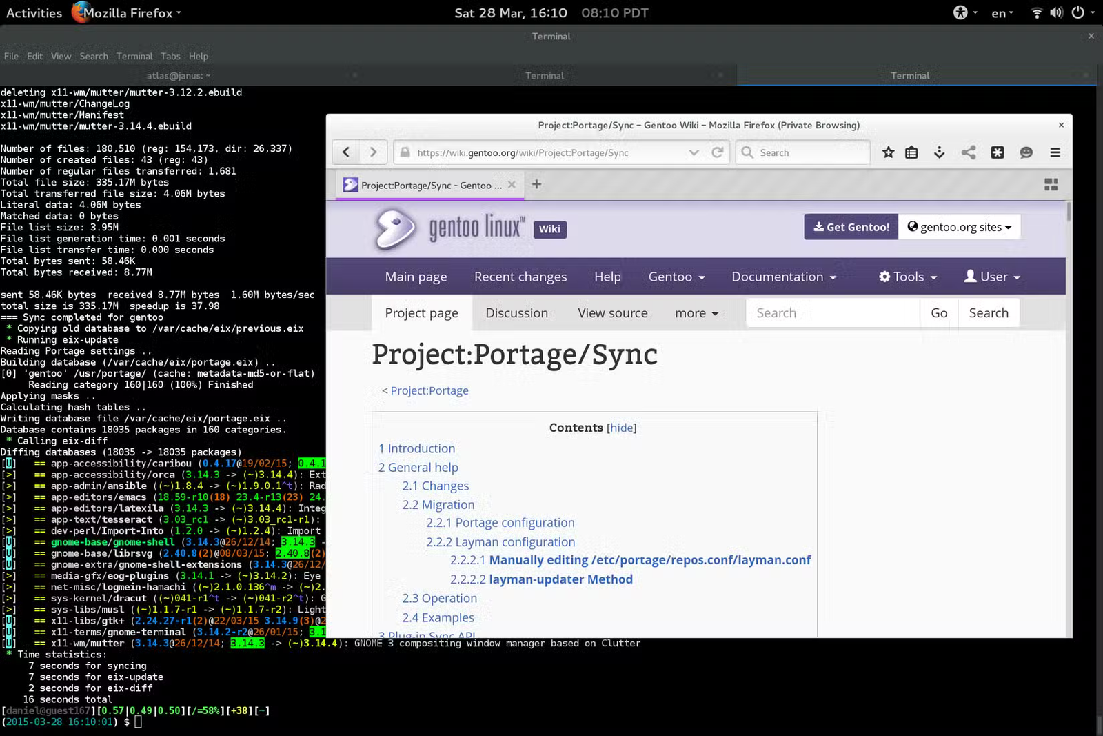 Gentoo avec une interface graphique.
