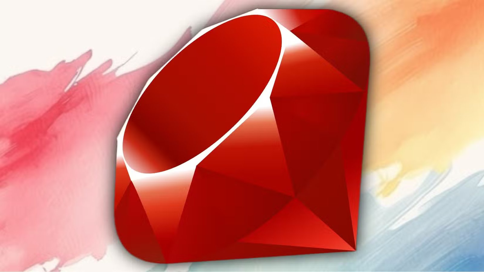 Le logo Ruby sur fond peint