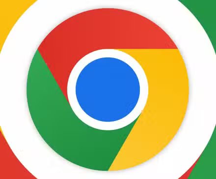 Logo Google Chrome sur fond blanc et coloré