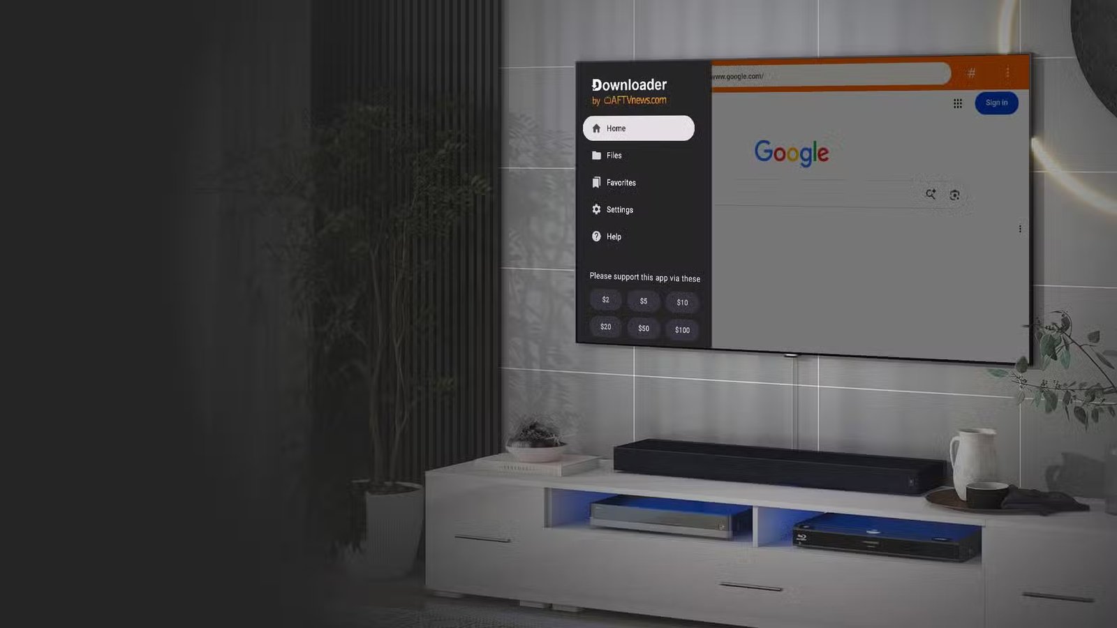 Le téléchargeur Amazon pour FireTV sur un écran de télévision