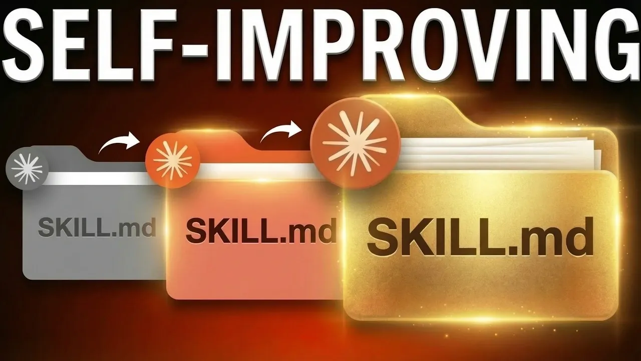 Schéma montrant une boucle de recherche automatique qui teste, note et met à jour les compétences de Claude Code à plusieurs reprises.