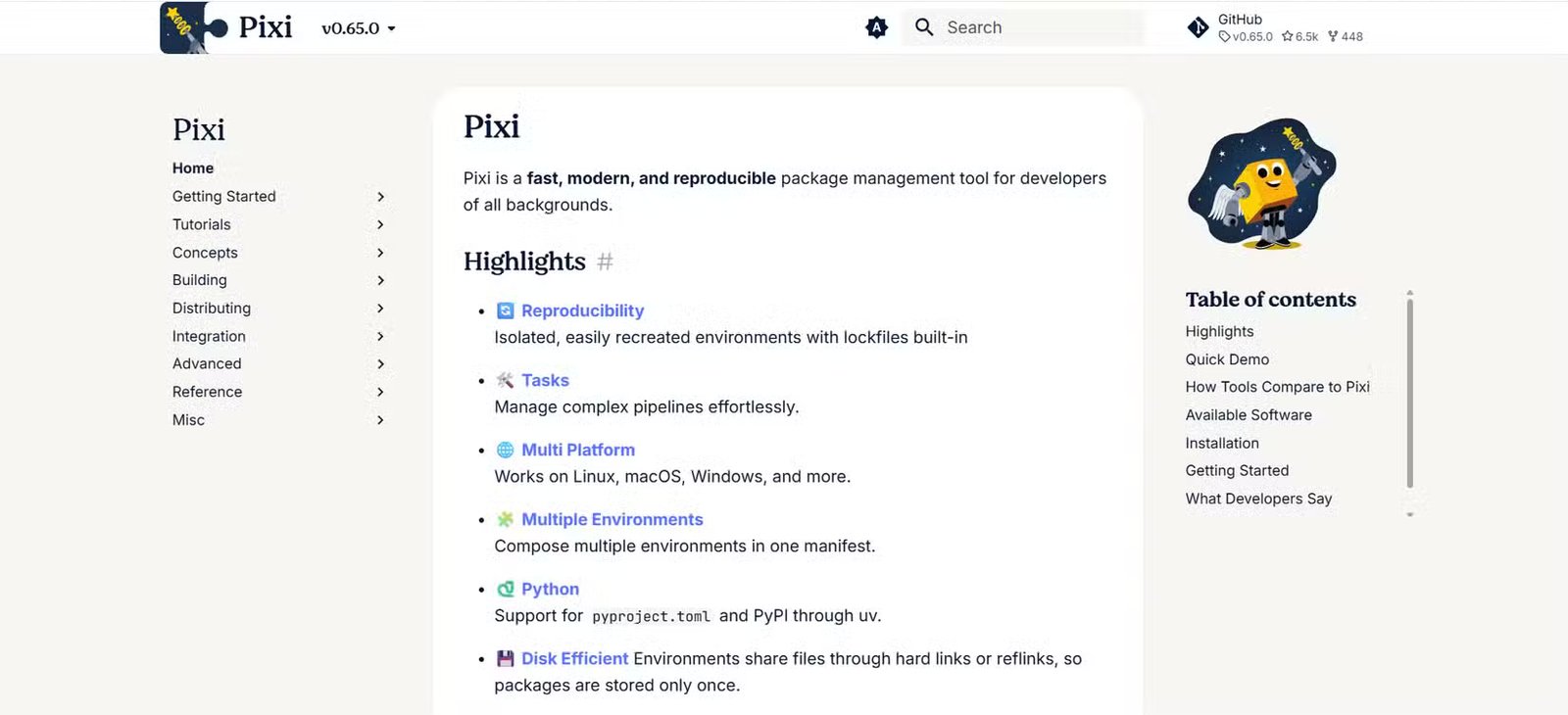 Site officiel de Pixi.