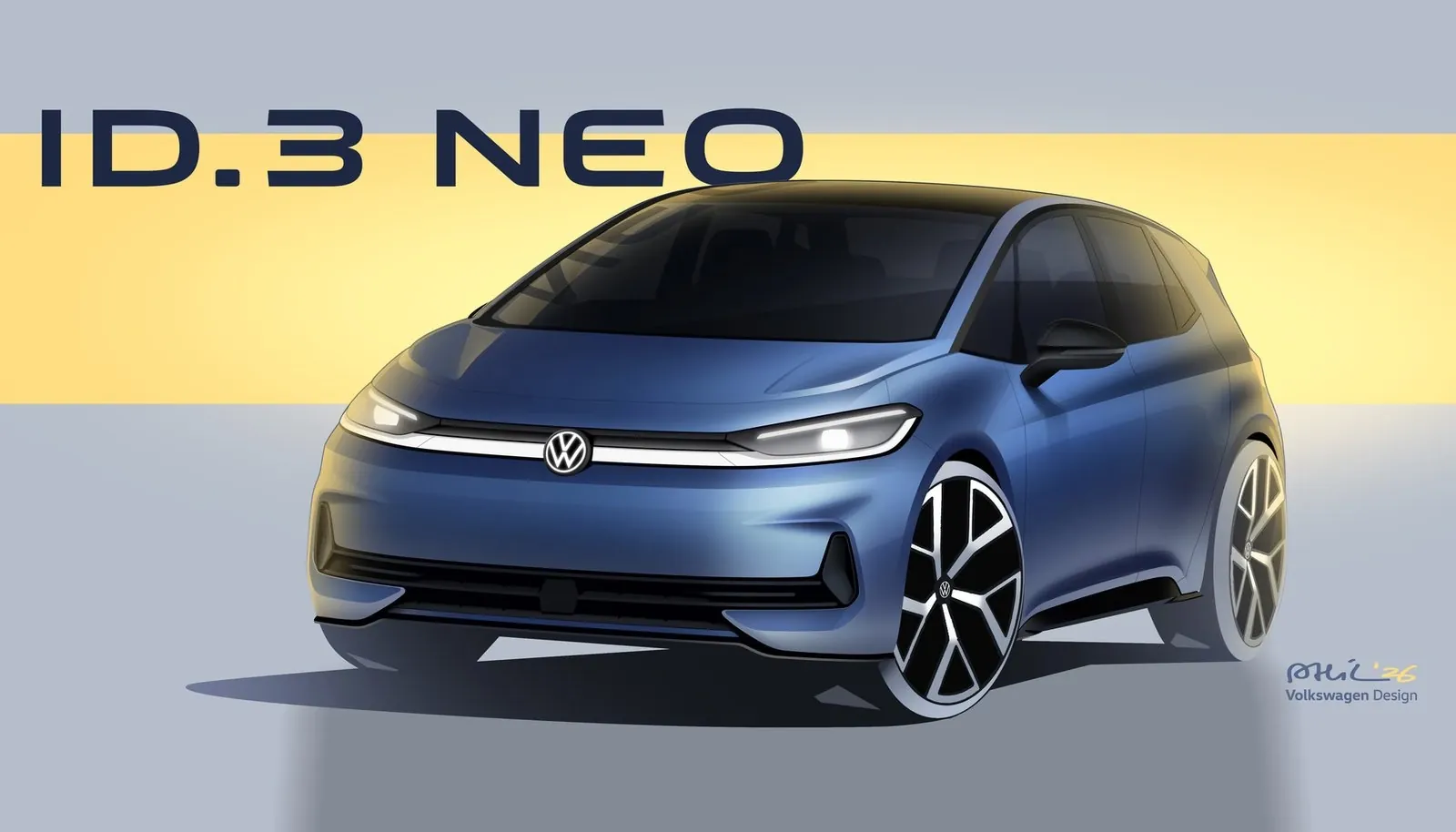 Volkswagen ID.3 Neo présenté avant sa première à la mi-avril, mettant en avant un matériel mis à jour et des commandes d'habitacle rafraîchies.