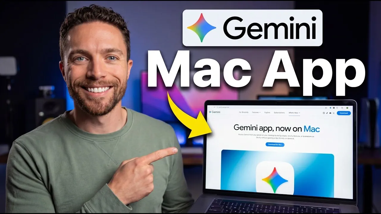 La nouvelle interface de l'application Gemini fonctionnant sur un MacBook Pro avec macOS Sequoia