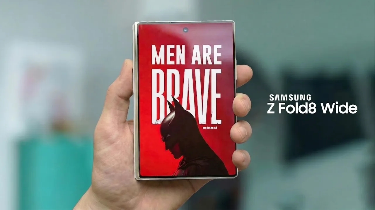 Le concept de vue latérale montre le Galaxy Z Flip 8 replié, semblant légèrement plus mince que le modèle de l’année dernière.