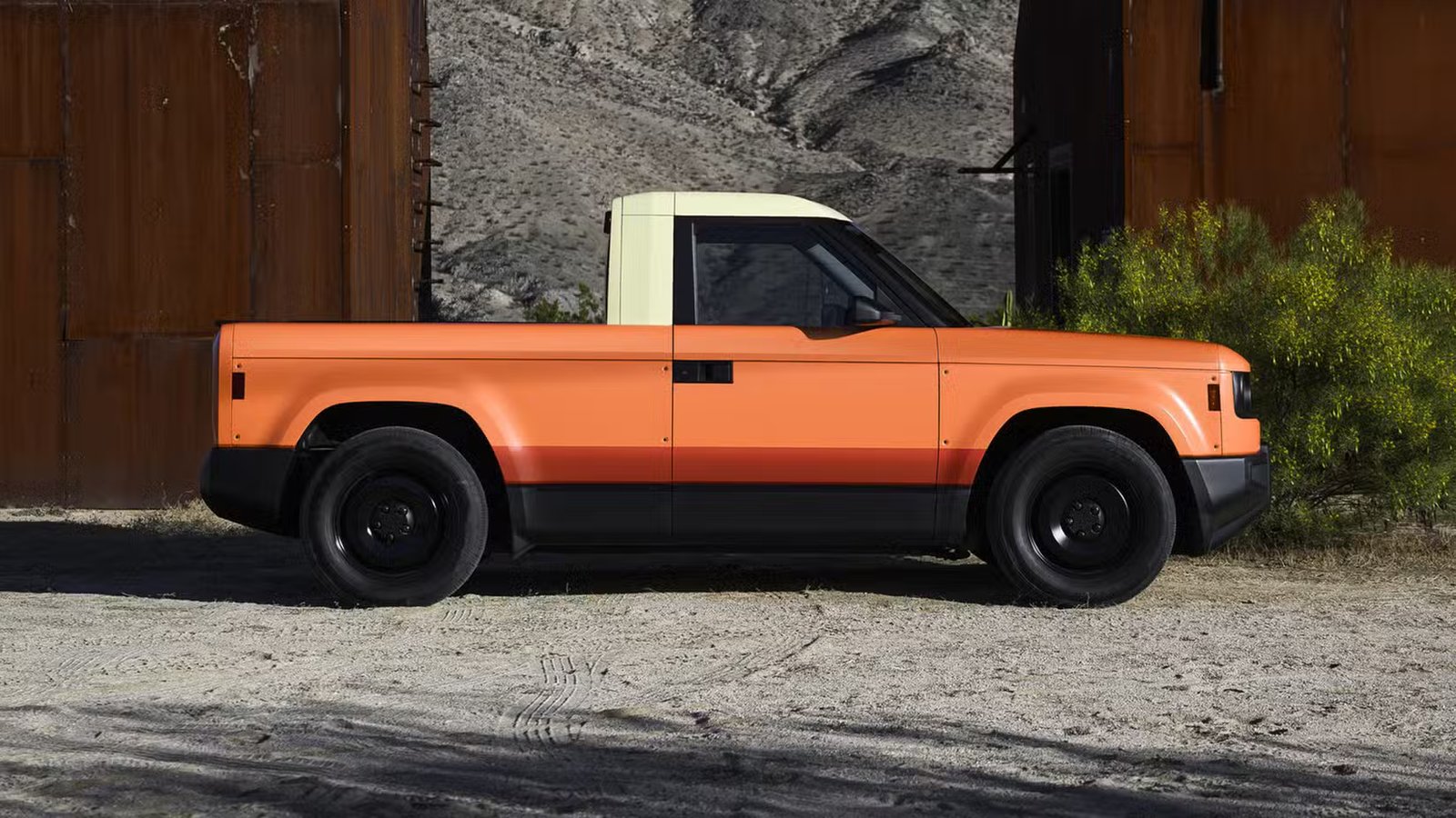 Camionnette électrique modulaire Slate Auto en orange
