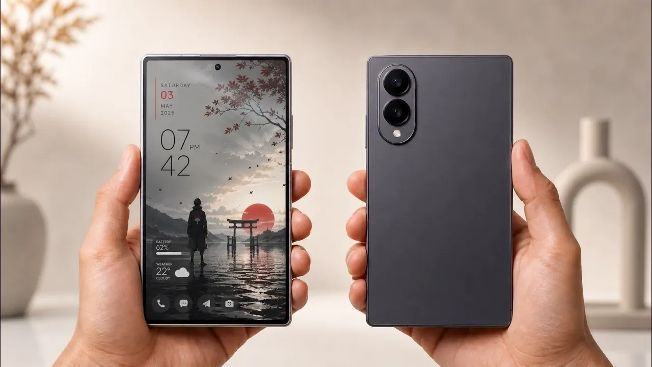 Comparaison du Galaxy Z Fold 8 classique et du nouveau modèle large