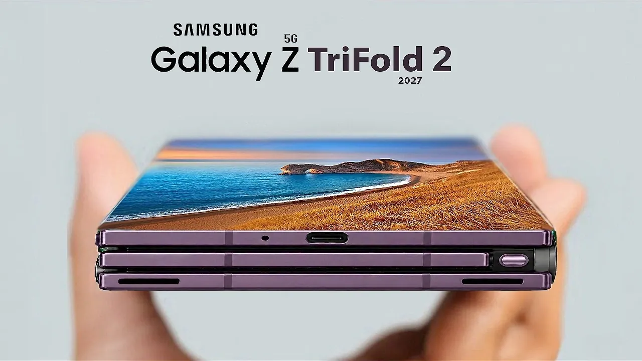 Schéma montrant le stockage magnétique du S Pen à l’intérieur de la charnière du Galaxy Z Tri-Fold 2.