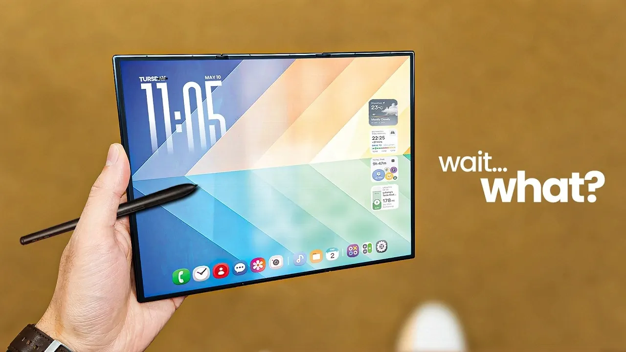Rendu du Samsung Galaxy Z Tri-Fold 2 montrant le mécanisme de pliage
