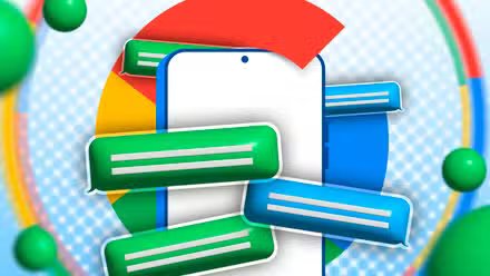Logo Google avec bulles de message vertes et bleues.