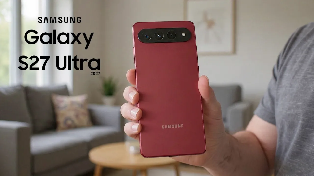 Graphique de comparaison montrant la barre de caméra horizontale du Galaxy S27 Ultra à côté de l’ancienne disposition verticale Ultra.