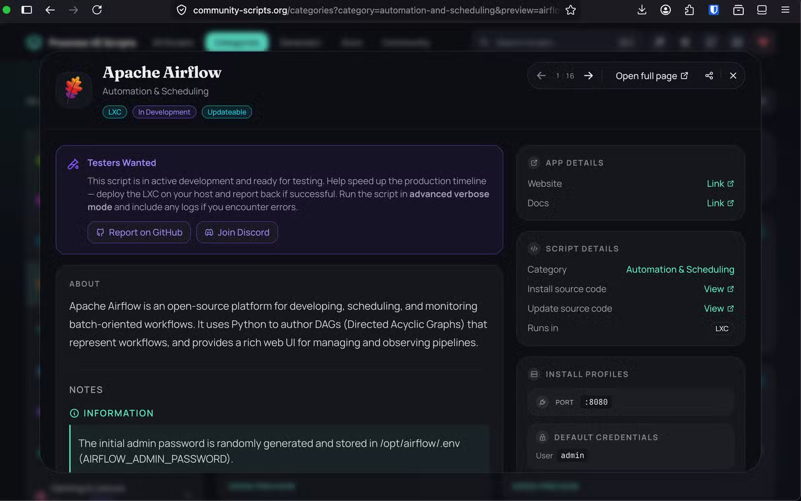Script Proxmox en développement actif.