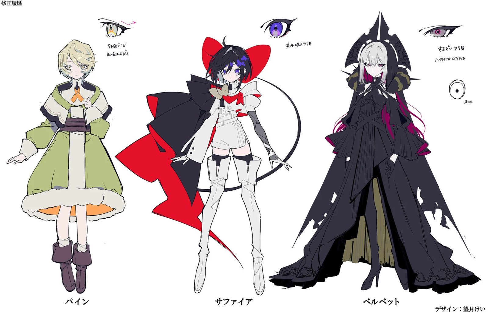 Les dessins des personnages de Ribbon Hero.