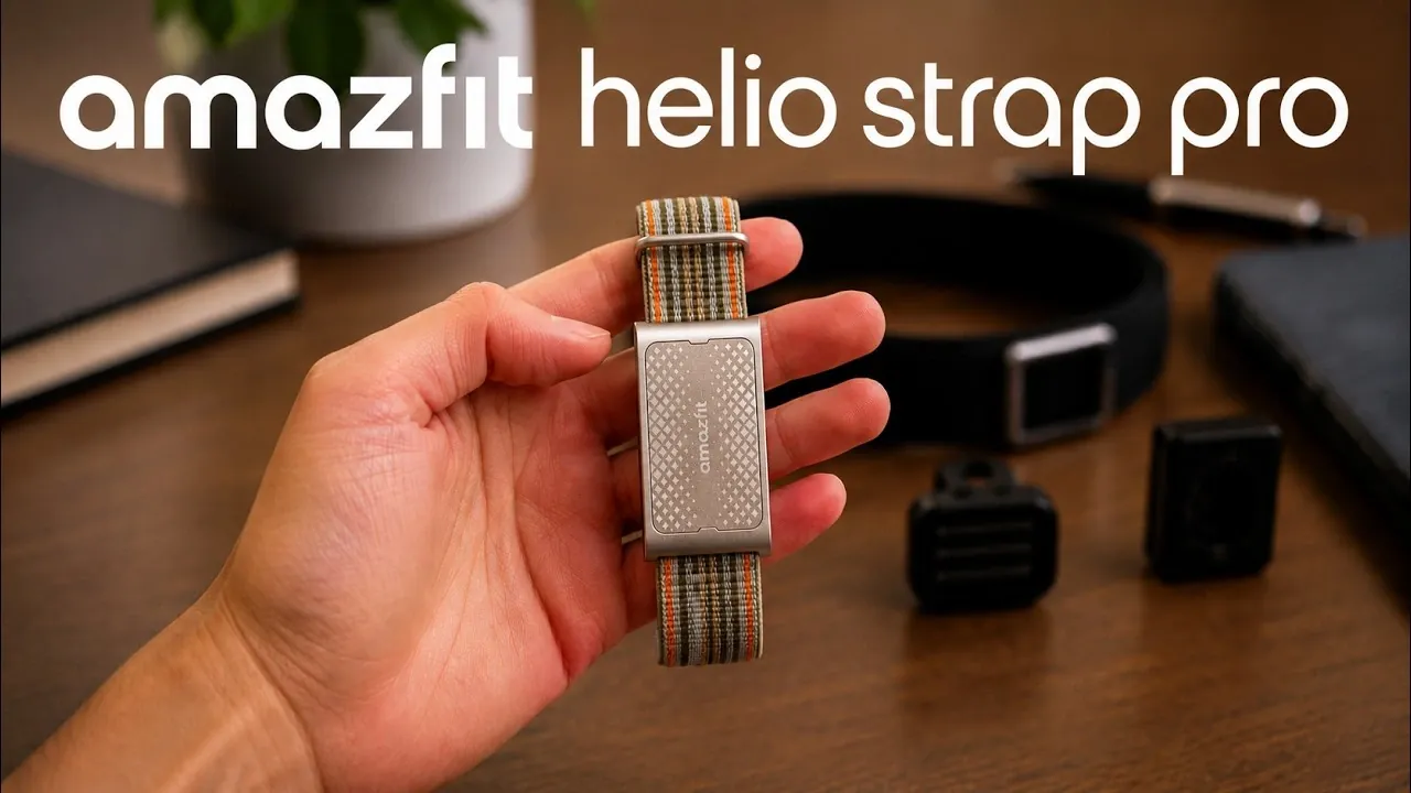 Le tracker de fitness à double capteur Amazfit Helio Strap Pro.