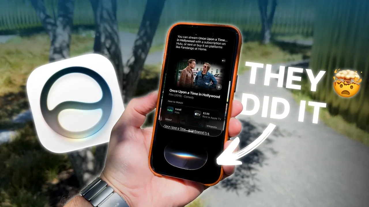 Conscience Siri à l'écran identifiant une entreprise à partir d'une vidéo