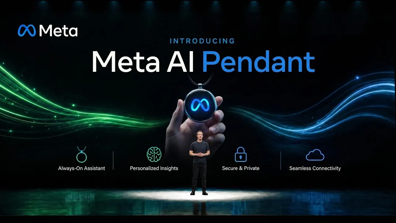 Un aperçu conceptuel du dispositif d'IA à clipser de Meta pour les transcriptions de réunions