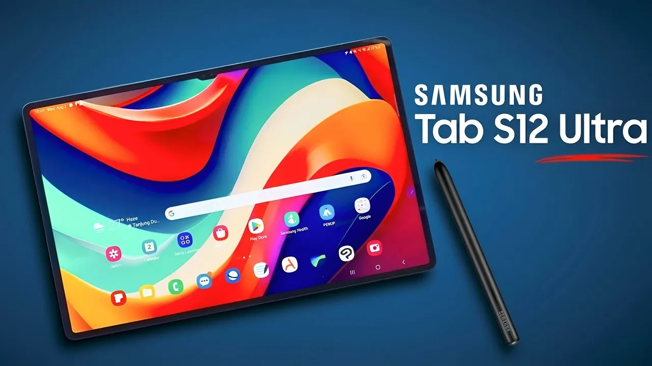 Vue de face de la Samsung Galaxy Tab S12 Ultra affichant son écran de 14,6 pouces.