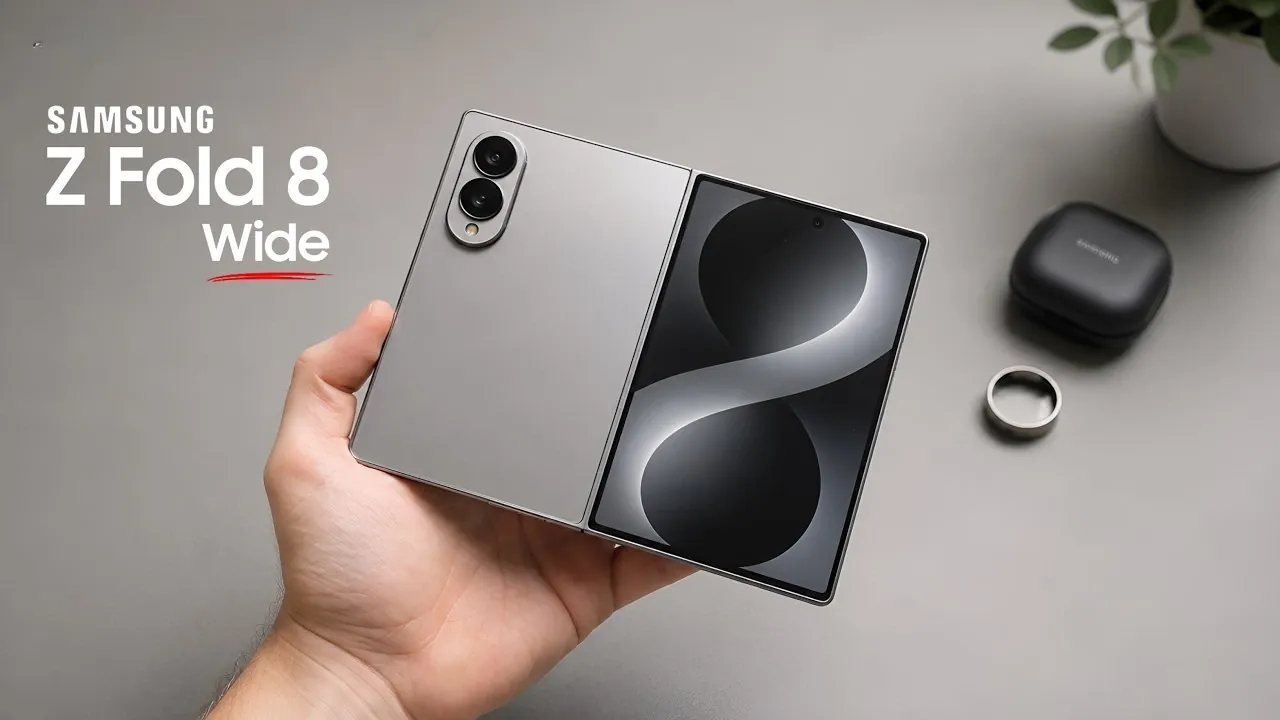 Écran intérieur déplié du Galaxy Z Fold 8 Wide montrant le format 4:3