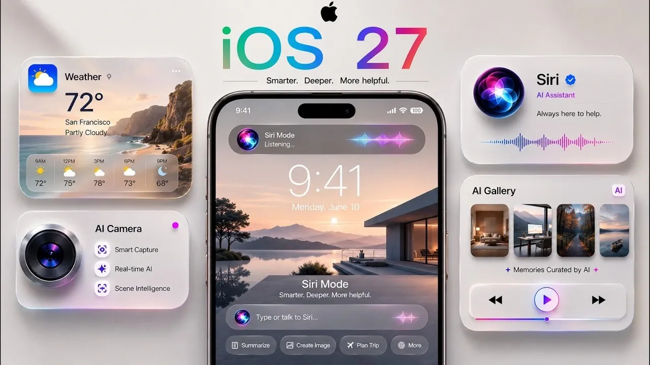 Écran de mise à jour Apple iOS 27 affiché sur un iPhone