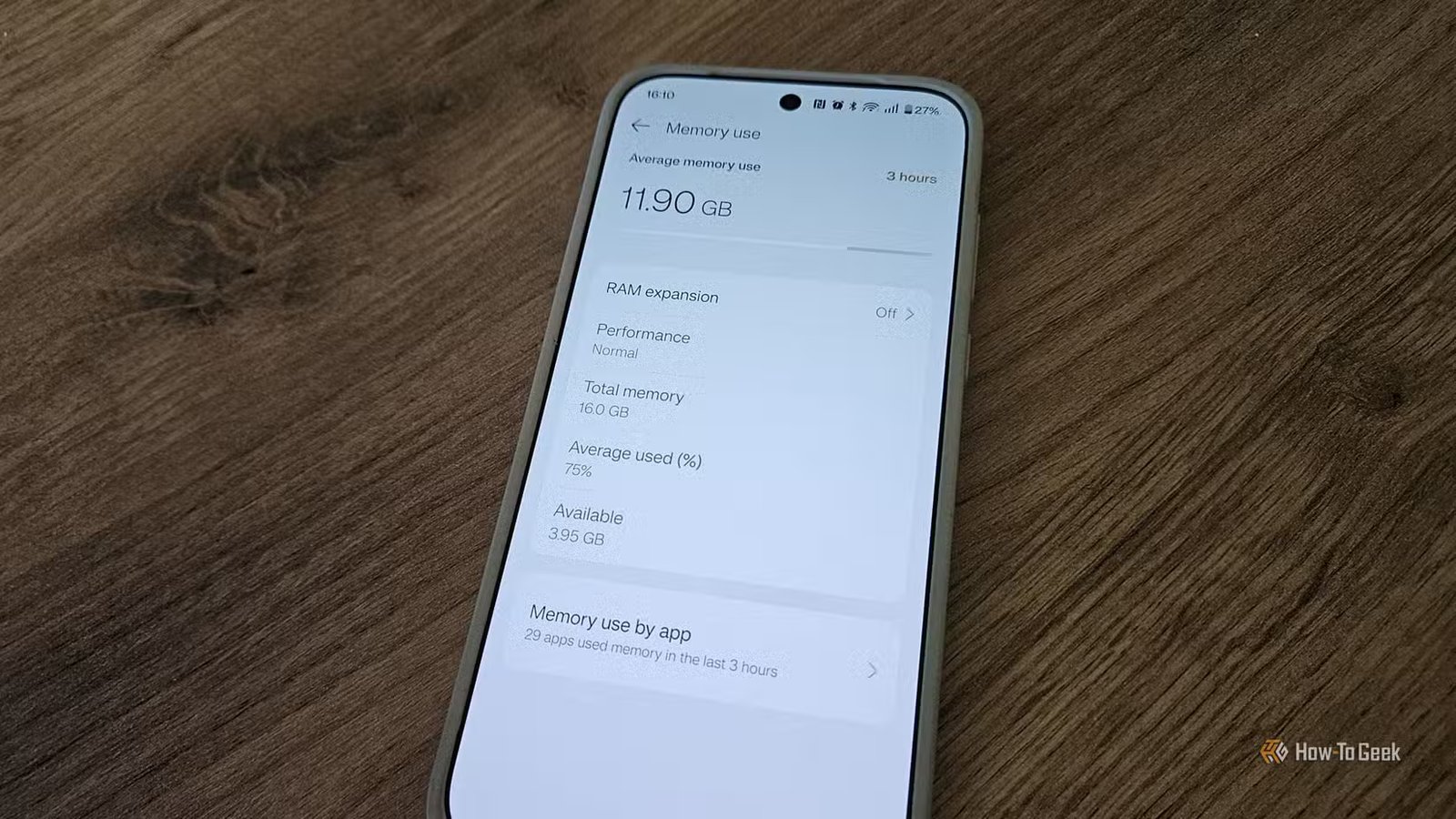 La fonctionnalité d’extension de RAM sur un OnePlus 15.