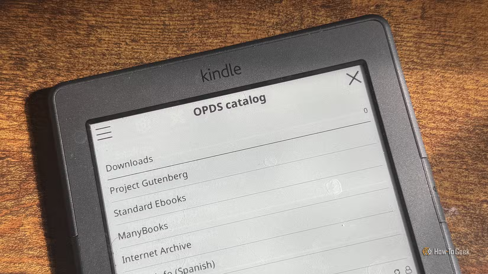 Catalogue OPDS dans KOReader sur un Kindle 4.