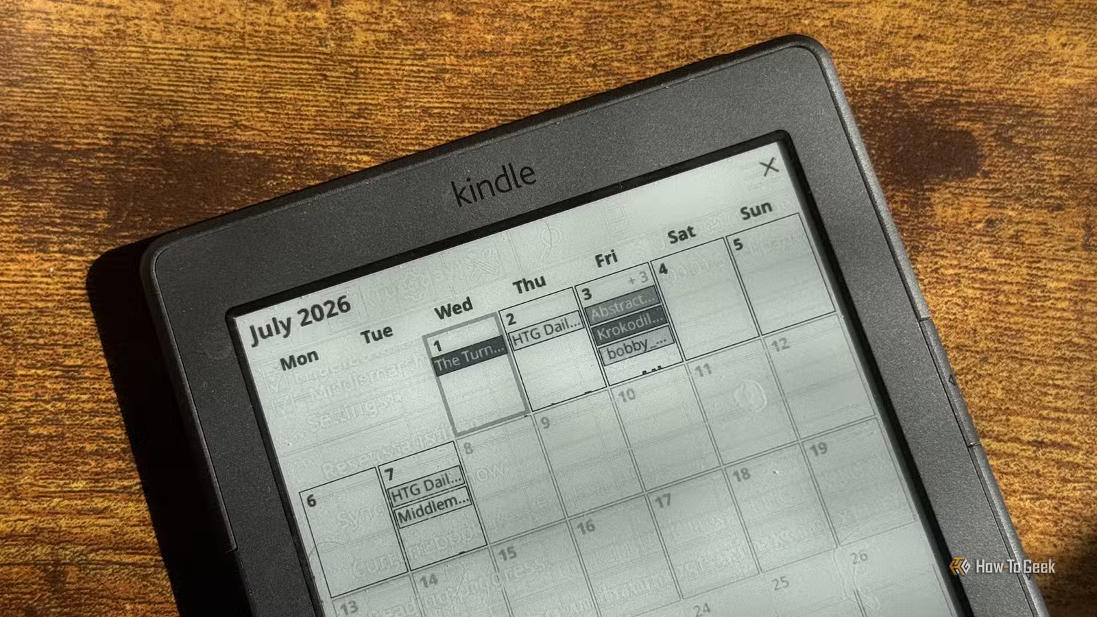 La vue Calendrier pour lire les statistiques dans KOReader sur un Kindle 4.