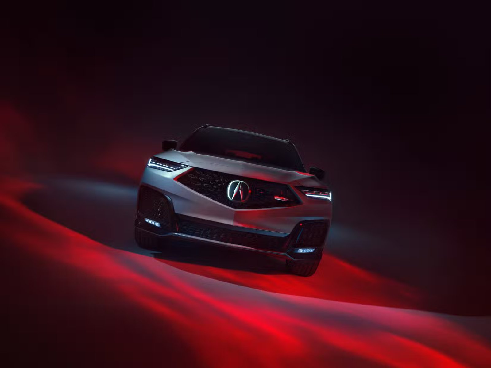 Photo statique de l'avant d'une Acura MDX 2025.
