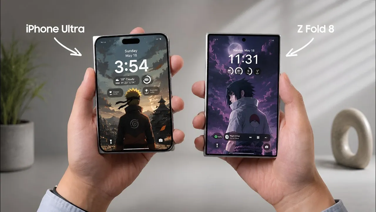 Graphique à barres comparant les capacités de la batterie des séries iPhone Ultra et Galaxy Z Fold.