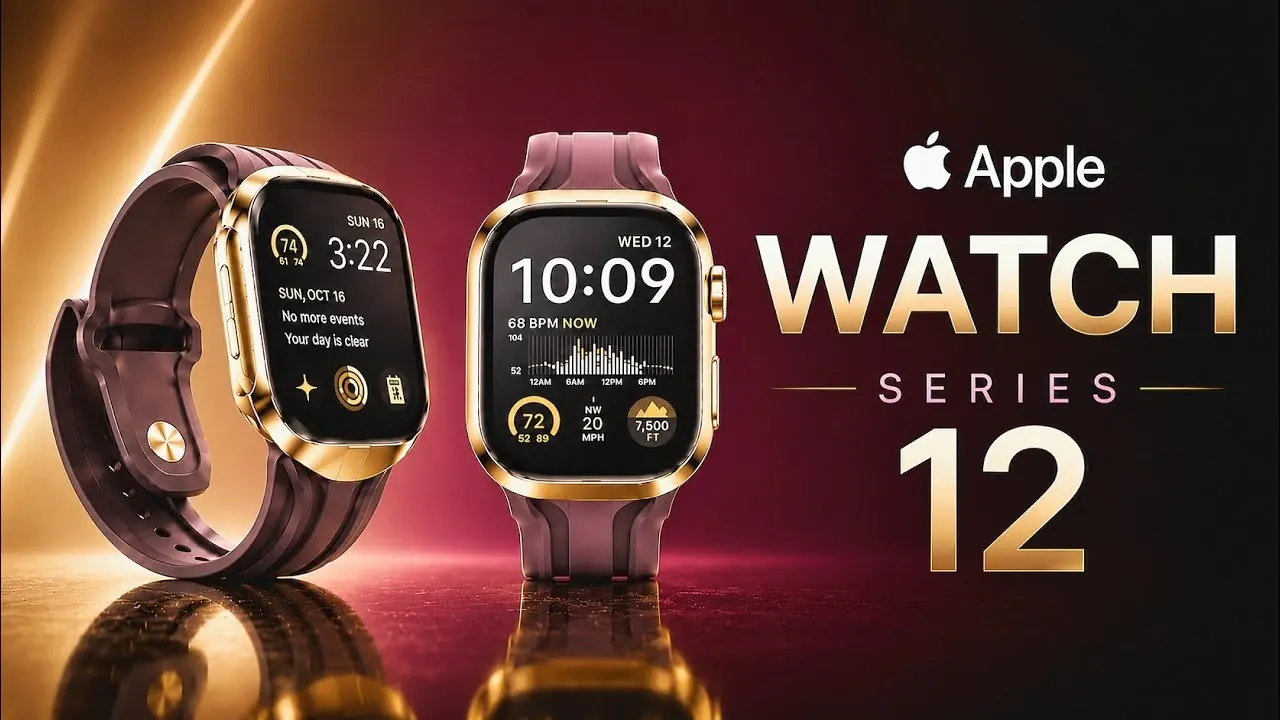 Apple Watch Series 12 affichant un nouveau bracelet à capteur intelligent