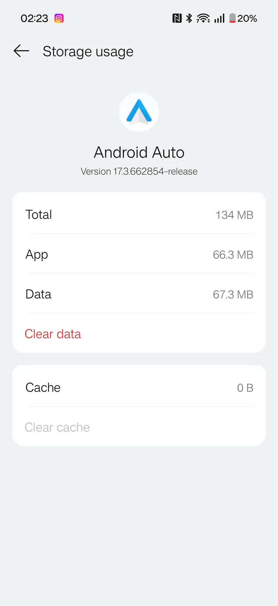 Vider le cache d'Android Auto.