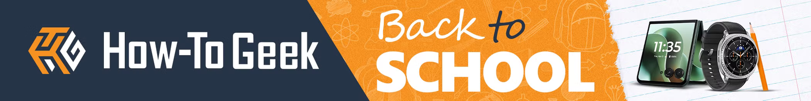 Bannière de retour à l'école How-To Geek.